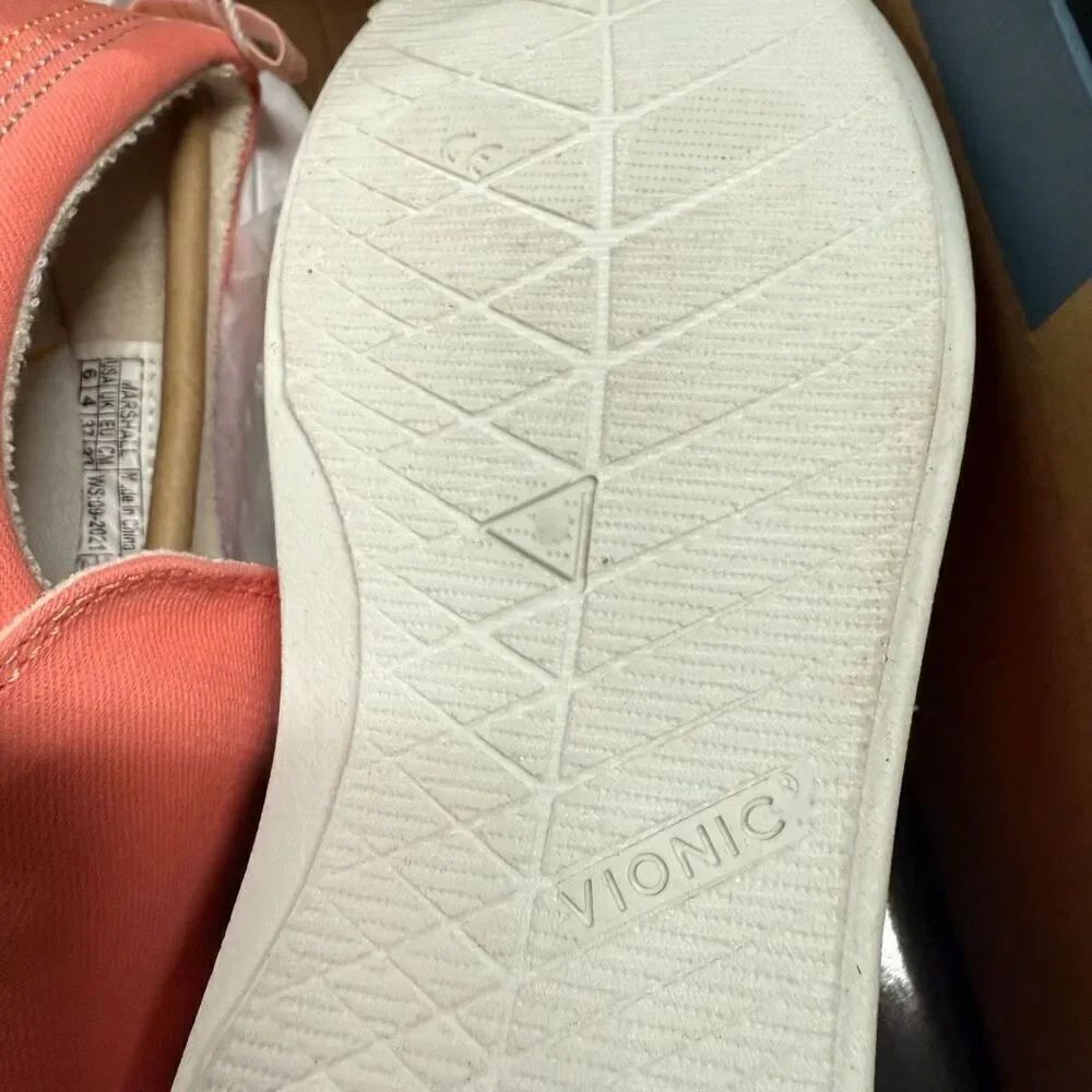 Vionic Marshall Papaya Canvas Slip On Sneakers 6 - Picture 6 of 7